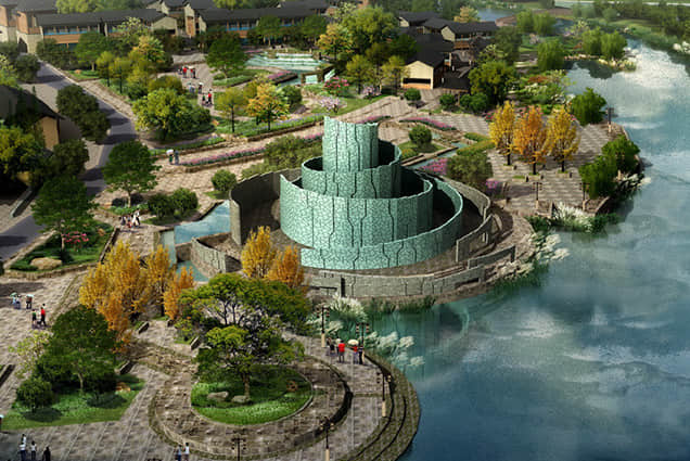 小鎮(zhèn)文化景觀設計效果圖